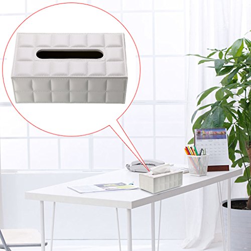 Sumnacon Stylish PU Leather Tissue Box Holder, Rectangular Napkin