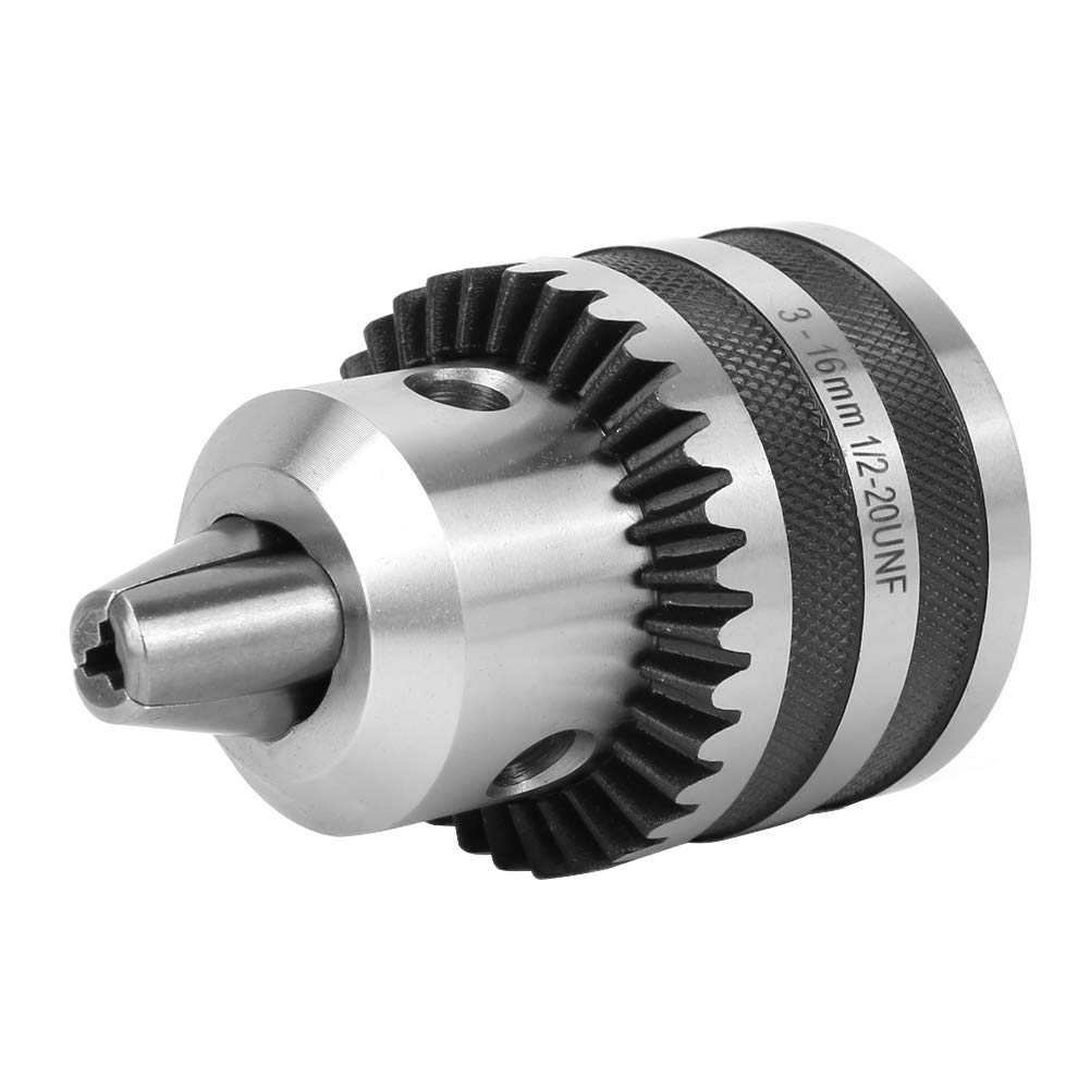 Key Type Drill Chuck 1/8in- 5/8in 3-16mm Capacity 1/2-20 UNF Mount Keyed Drill Chuck with Key