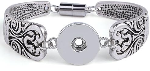 supaenshop European crystal Metal bracelets drill fit for noosa 18mm snaps charm button