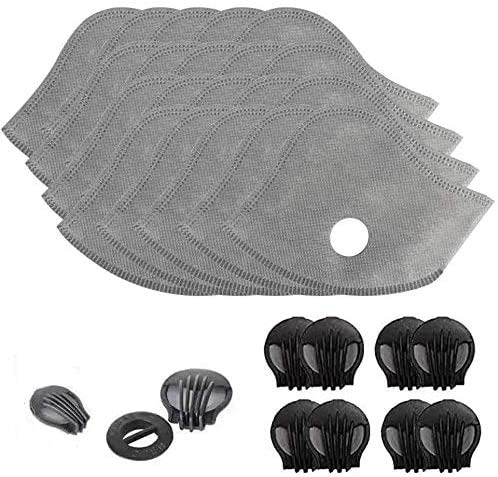 Activated Carbon Filters Replacements Parts Set of 20 Fit for Most Cycling Masks Filters with 8 Exhaust Valves Replacement Dust