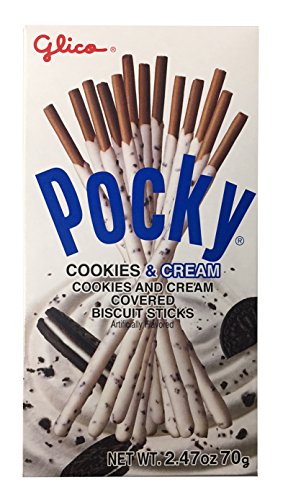 Pocky Cream Covered Biscuit Sticks 2.47 oz per Pack (Cookies and Cream, 1 Pack)