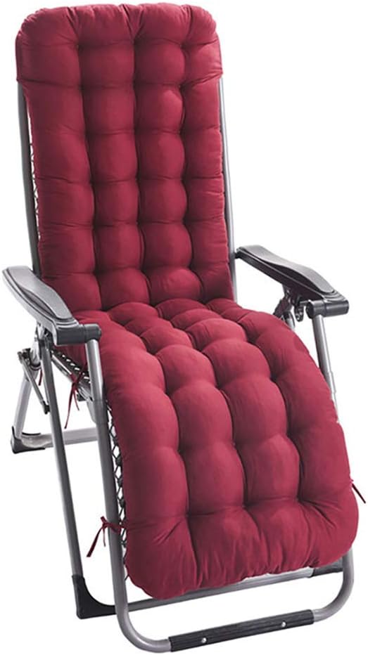 ZhongYeYuanDianZiKeJi Sun Lounger Cushion Pads Replacement with Non-Slip Top Cover Garden Patio Thick Chair Recliner Relaxer Pad Red