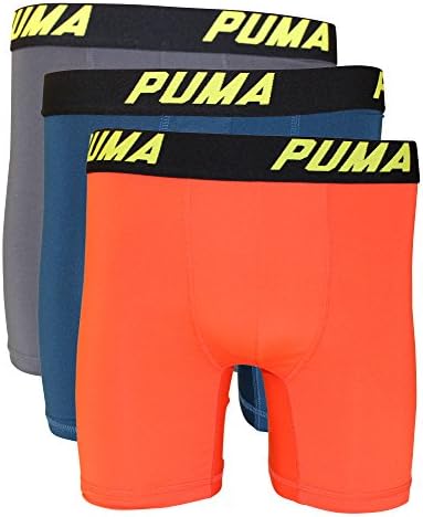 Puma Men's 3-Pack PMTBB 3-Pack Boxer Brief Sport Stretch Medium Orange M