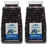 Harmony House Foods Freeze-Dried Whole Blueberries (6 oz, Quart Size Jar) - Set of 2