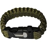 OmeGod Outdoor Survival Paracord Rope Bracelet with Magnesia Fire Starter Stainless Scraper and Whistle, 7-Strand Parachute Cord