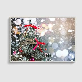 Framed Canvas Home Artwork Decoration Merry Christmas Canvas Wall Art for Living Room, Bedroom - 16x24 inches