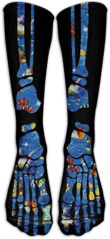 ThunderSocks Men&amp;Women Skeleton Bone Seaworld Fish Turtle Hallowmas All Sport Stocking Socks Athletic Sock Shoe Size 6-10 One Size