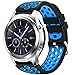 CreateGreat for Samsung Gear S3 Frontier and Classic Watch, Soft Replacement Breathable Sport Bands with Air Holes for Samsung Gear S3 Smart Watch Band(Black Blue)