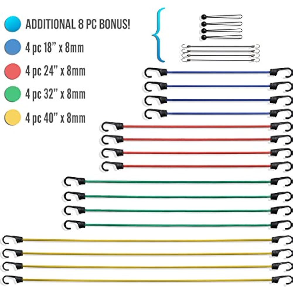 Starling&39s Bungee Cords Hooks &ndash Heavy Duty Bungie Straps