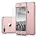 iPhone 7 Plus Case,MYRIANN Ultra Slim Full Body Coverage Protection Hard Case with Tempered Glass Screen Protector for iPhone 7 Plus(Rose Gold)