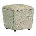Upholstered Ottoman with Nailhead Trim Off White 501108