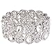 EVER FAITH Women's Austrian Crystal Teardrop 8-Shaped Knot Elastic Stretch Bracelet Clear