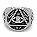 Elfasio Men's Stainless Steel Ring Illuminati The All-seeing-eye pyramid/eye symbol
