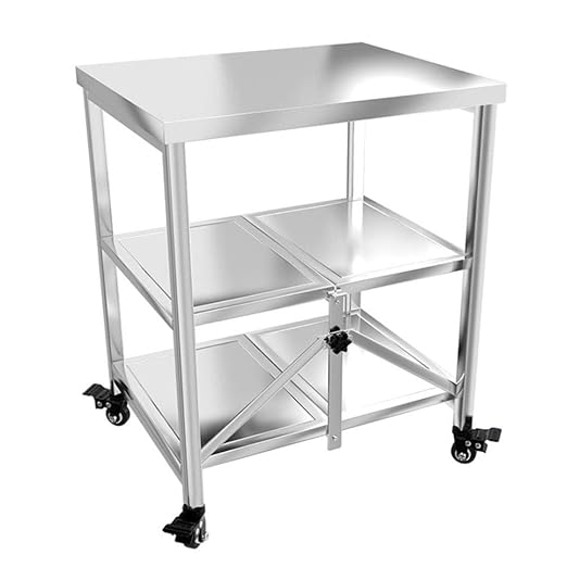 Carrito De Cocina De Acero Inoxidable, Estante De Microondas De 3 ...