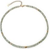 Aleasha Aventurine Neklace Natural Stone Boho Beaded Choker Women Gold Stainless Steel Necklace Handmade Jewelry 38+6cm