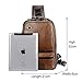 SDIYABOLO Small Black Sling Crossbody Backpack Shoulder Bag for Men Women Vintage PU Leather Sling Backpack Cycling