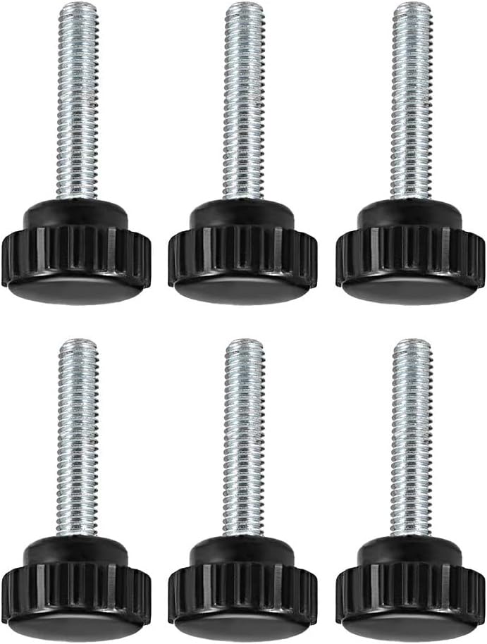 MACHSWON Knurled Clamping Knobs Saw Drill Press Lathe and Routing Jigs Packaging Machinery Printing Equipment Hand Clamping Handle Bolt Hand Knob Screw Replacement Parts M6 x 25mm 6pcs