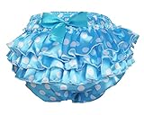 Haian ABDL PVC & Satin Ruffle Rhumba Pull on Plastic Pants (Blue, Medium)