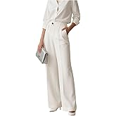 GORGLITTER Women's Pleated High Waisted Dress Pants Trousers Dressy Wide Leg Straight Business Casual Work Slacks Pants