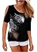 Relipop Women's Fashion Off Shoulder Tops Short Sleeve Blouse Casual T-Shirt (X-Large, Black)