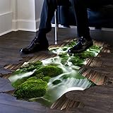 HN 3D Stream Floor Wall Sticker Removable Mural Decals Vinyl Art Living Room Decor