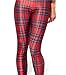 Ensasa Women's Fashion Digital Print Black Red Scottish Plaids Spandex Leggings
