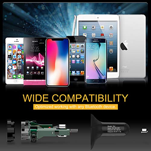 Bluetooth Car Audio Adapter FM Transmitter with Double Car Charger, Wireless Car Kit for Car Stereo System, Music Player Support Three Music Play Mode, Radio Work with Any Smart Mobile Phones - Thumbnail 6