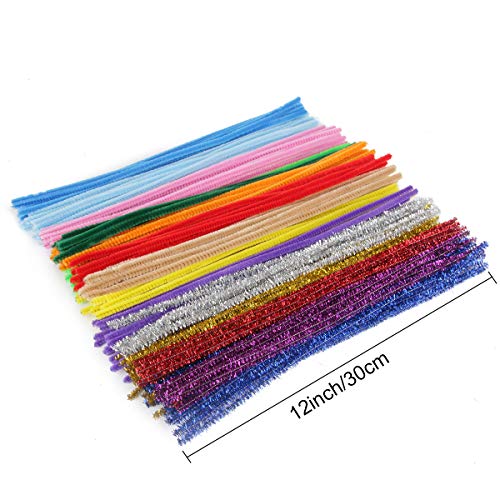 Pipe Cleaners, Pack of 1000 Pieces Jumbo Pipe Cleaners Crafting DIY Projects Pipe Cleaners Bulk 20 Colors Bundle Bling-Bling/Matte Colors Available Ideal for School Projects & Decorations