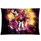 Japan Animation Dragon Ball Z Super Saiyan Fire Blond Custom Design Pillowcase Pillow Sham Queen Size Pillow Cushion Case Cover Two Sides Printed 20x30 Inches