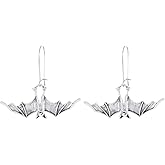 Punk Bat Earrings for Women and Men Hanging Upside Down Gothic Bat Dangle Earrings Halloween Cosplay Party Jewelry