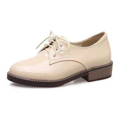 Amazon Com Mioke Women S Classic Lace Up Oxford Shoes Patent