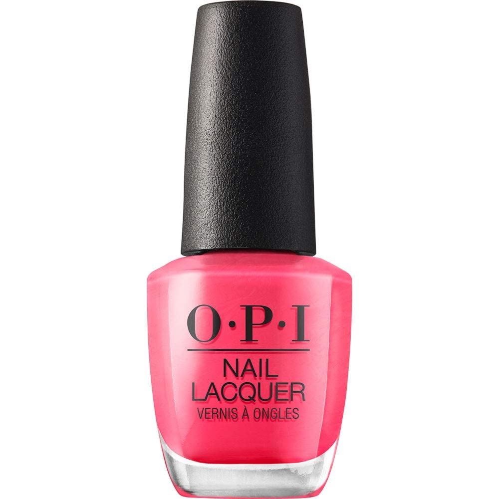 OPI Nail Lacquer Strawberry Margarita | Opaque Bright Pink Crème Chip Resistant Nail Polish | Vegan, Fast Drying, Streak Free