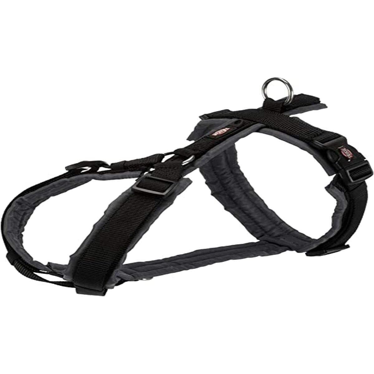 TRIXIE Trekking Harness New Premium, M: 53-64 cm/20 mm, Black/Graphite, Dog