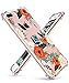 GVIEWIN Clear Case for iPhone 8 Plus/7 Plus, Flower Pattern Design Soft & Flexible TPU Ultra-Thin Shockproof Transparent Floral Cover, Cases for iPhone 7 Plus/8 Plus 5.5 Inch(Flowering/Reseda Green)