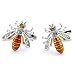 PenSee Rare Diamond & Orange Bee Cufflinks for Men with Gift Box