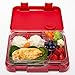 Bento Lunch Box-Red - by mmm...Lunch Buddies-Double Leak Proof Container-New Dual Latch-Great for Kids or adults +FREE INSULATED LUNCH BAG-Healthy Portion Plate-5 COMPARTEMENTS -Microwave-Dishwasher