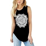 Tulucky Women's Cute Classical Magical Pattern Printed Tops Sleeveless Funny Juniors Summer Tee Shirt (M, black)