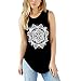Tulucky Women's Cute Classical Magical Pattern Printed Tops Sleeveless Funny Juniors Summer Tee Shirt (M, black)