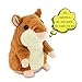 Talking Hamster Repeats What You Say Plush Interactive Toys Electronic Hamster Mouse for Kids Birthday Christmas Gift (Brown)