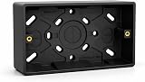 SHPELEC Black Surface Mounted Pattress Box 2 Gang Double BS 5733 Compliant