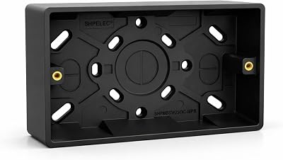 SHPELEC Black Surface Mounted Pattress Box 2 Gang Double BS 5733 Compliant