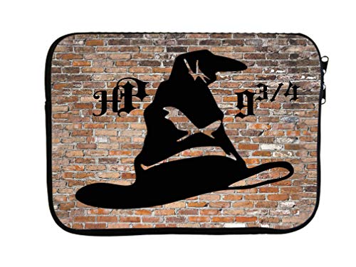 Neoprene Zippered Laptop Sleeve Bag 11x14 inch for MacBook or Other Laptops (Wizard Hat 9 3/4)