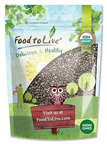 Organic French Green Lentils by Food to Live (Whole Dry Beans, Non-GMO, Kosher, Raw, Sproutable, Bulk) — 5 Pounds