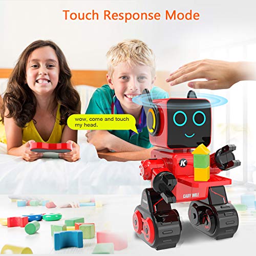 okk Robot Toy for Kids, Smart RC Robot Kit with Touch and Sound Control Robotics Intelligent Programmable Smart Robot with Walking,Dancing,Singing,Talking,Transfering Items for Boys Girls (Red)