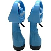 BJPEY Handheld Water Misting Fans Outdoor Personal Battery Powered Cooler Fan Pack of 2 (Blue)