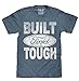Built Ford Tough Licensed T-Shirt | Poly Cotton Blend | Classic Look - XX-Large,Heather Blue