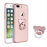 iPhone 7 Plus Case with Kickstand,iPhone 7 Plus Ring Holder Case Rose Gold,[Advaka] Ultra Thin Kickstand Hard Case Shockproof Back Protective Cover Ring Holder for iPhone 7 Plus(2 Kickstands)