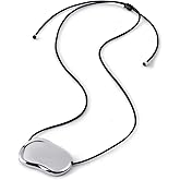 Grozilym Chunky Gold Pebble Pendant Necklace for Women, Minimalist Charm on Adjustable Black Cord, Statement Necklace Jewelry