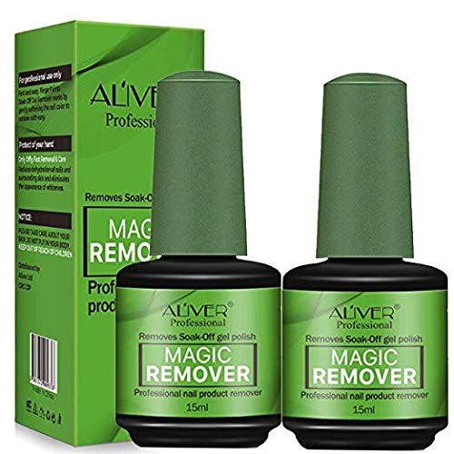 2 Pack Magic Nail Polish Remover, Removes Gel Polish Easily And Quickly,Professional Removes Soak-Off Gel Polish.