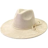 Wotfim Fedora Hats for Women Man with Big Wide Brim Classic Suede Panama Hat Western Outdoor hat